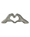 SCULPTURE MAINS COEUR CHROME GILDE