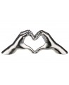 SCULPTURE MAINS COEUR ARGENT SATINE GILDE