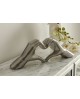 SCULPTURE MAIN COEUR ARGENT SATINE