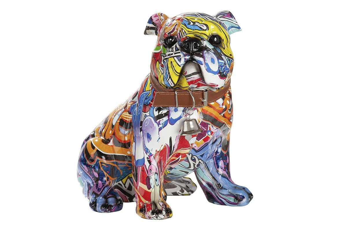 Statue Carlin Sur Socle Bois – Art Dog – Édition Limitée, Résine/bronze, Pologne