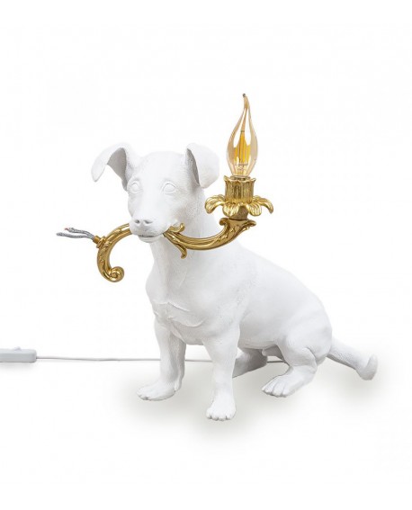 LAMPE CHIEN RIO BLANC SELETTI