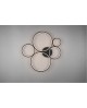 PLAFONNIER 5L LED RONDO NOIR MAT TRIO