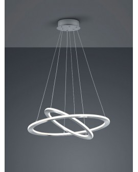 SUSPENSION 2 CERCLES LED DURBAN NICKEL MAT TRIO