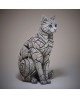 CAT SITTING WHITE BY EDGE SCULPTURE