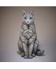 CAT SITTING BY EDGE SCULPTURE