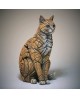 CAT SITTING GINGER BY EDGE SCULPTURE