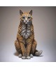 CAT SITTING GINGER BY EDGE SCULPTURE