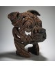 STAFFORDSHIRE BULL TERRIER BUST BRINDLE BY EDGE SCULPTURE
