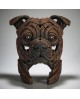 STAFFORDSHIRE BULL TERRIER BUST BRINDLE BY EDGE SCULPTURE