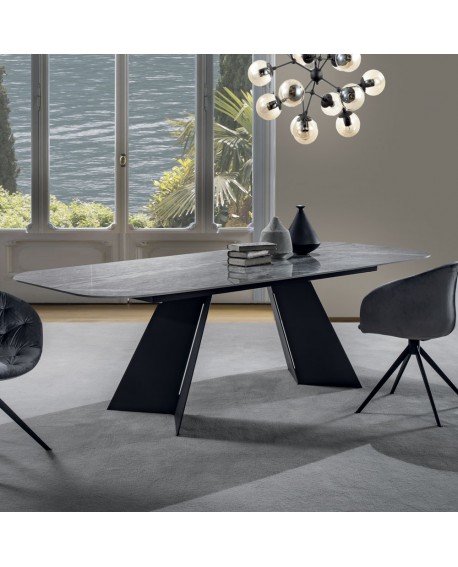 TABLE REPAS EMPIRE MARBRE GRIS LA SEGGIOLA