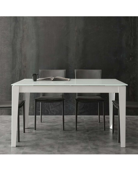 TABLE REPAS LONG WAY VETRO EXTRA-BLANC LA SEGGIOLA