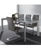 TABLE REPAS SLIVER TAUPE CLAIR BRILLANT LA SEGGIOLA