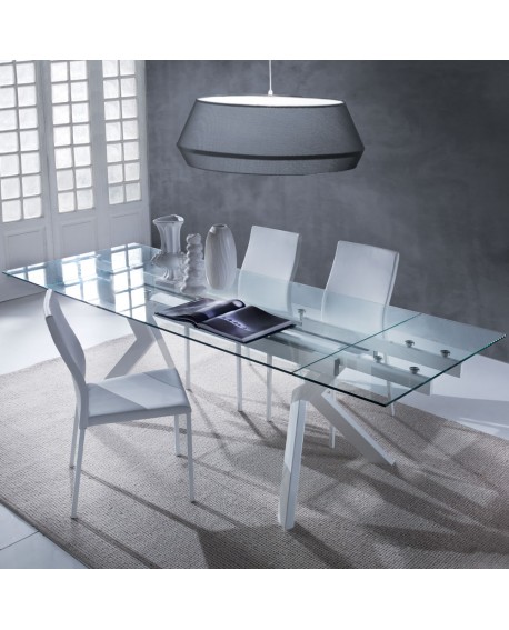 TABLE REPAS TOKIO GLASS BLANC LA SEGGIOLA