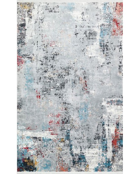 TAPIS GRACE GRIS BLEU ROUGE 160X230 SO SKIN IDASY