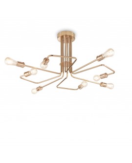 PLAFONNIER TRIUMPH PL8 LAITON VIEILLI IDEAL LUX