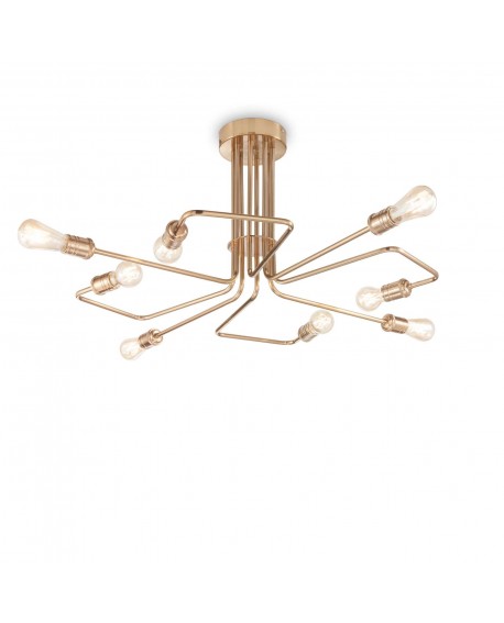 PLAFONNIER TRIUMPH PL8 LAITON VIEILLI IDEAL LUX