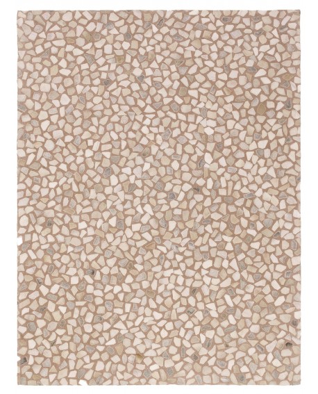 TAPIS ROCKS BEIGE CUIR CUT CUT