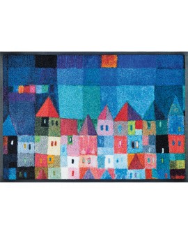 TAPIS COLOURFUL HOUSES WASH AND DRY BY KLEEN-TEX 50 x 75 CM