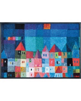 TAPIS COLOURFUL HOUSES WASH AND DRY BY KLEEN-TEX