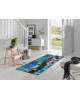 TAPIS STADT IN BLAU WASH AND DRY BY KLEEN-TEX 75 x 190 CM