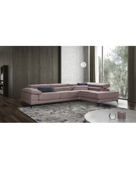 CANAPE D'ANGLE NEWMAN ROSE TISSU GAMAMOBEL