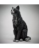 CAT SITTING BLACK/WHITE BY EDGE SCULPTURE