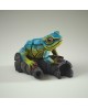 AFRICAN TREE FROG BLUE/YELLOW BY EDGE SCULPTURE