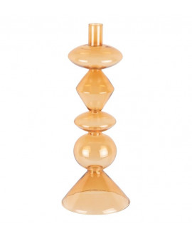BOUGEOIR CANDLE HOLDER TOTEM GLASS LARGE PRESENT TIME