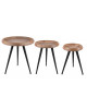 SET 3 TABLES TRIPOD NATURAL PRESENT TIME