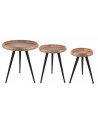 SET 3 TABLES TRIPOD NATURAL PRESENT TIME