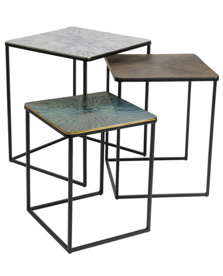 TABLES D'APPOINT RAY CARRÉES SET DE 3 KARE DESIGN