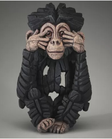 BÉBÉ CHIMPANZÉ SEE NO EVIL BY EDGE SCULPTURE