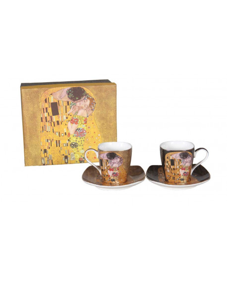 ENSEMBLE 2 TASSES À CAFÉ LE BAISER KLIMT SOCADIS