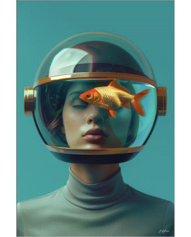 TABLEAU A GIRL WEARING HELMET CM CREATION