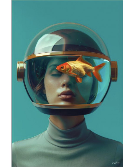 TABLEAU A GIRL WEARING HELMET CM CREATION