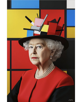TABLEAU QUEEN ELIZABETH MONDRIAN CM CREATION