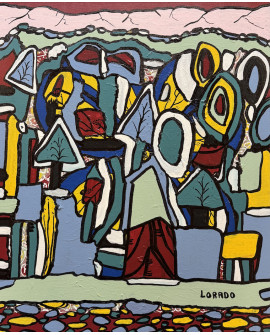 PEINTURE SUR BOIS LORADO 46 x 54 cm