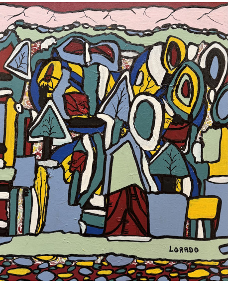 PEINTURE SUR BOIS LORADO 46 x 54 cm