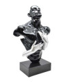 HOMME DESIR NOIR ET ARGENT SUR SOCLE SOCADIS