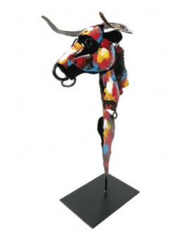 SCULPTURE BUSTE TAUREAU "PIGMENT" SOCADIS