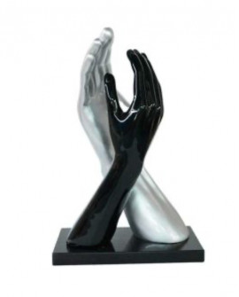 SCULPTURE DEUX MAINS SUR SOCLE SOCADIS