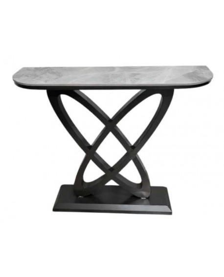CONSOLE ELLIPSE EFFET MARBRE GRIS SOCADIS