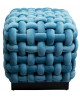TABOURET WEAVE SQUARE BLEU KARE DESIGN