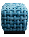 TABOURET WEAVE SQUARE BLEU KARE DESIGN