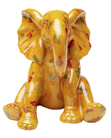 FIGURINE DÉCORATIVE ELEPHANT DOTS JAUNE KARE DESIGN