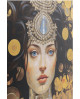 TABLEAU VERRE ART NOUVEAU LADY 3D 120X120 KARE DESIGN