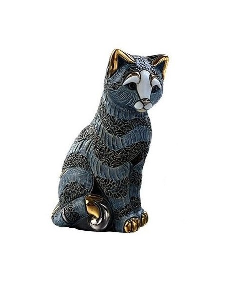 STATUETTE CHAT RAYE DE ROSA