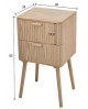 TABLE DE CHEVET 2 TIROIRS RAYURES NATUREL CASATHAI