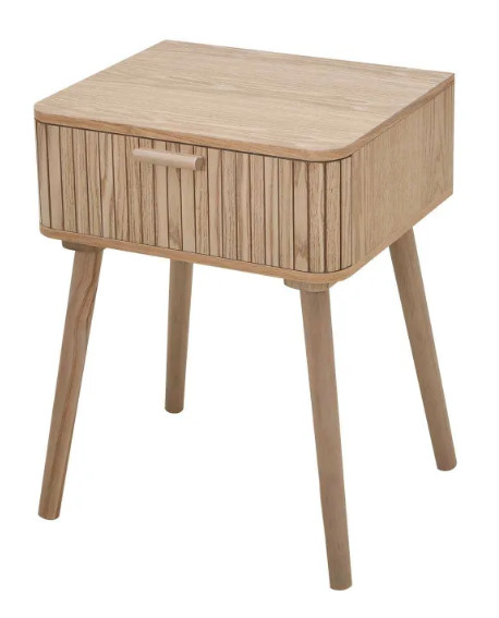 TABLE DE CHEVET 1 TIROIR RAYURES NATUREL CASATHAI