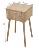 TABLE DE CHEVET 1 TIROIR RAYURES NATUREL CASATHAI